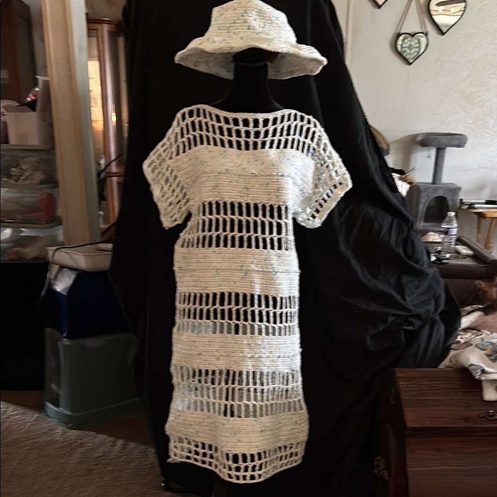 Elegant White Crochet Midi Dress